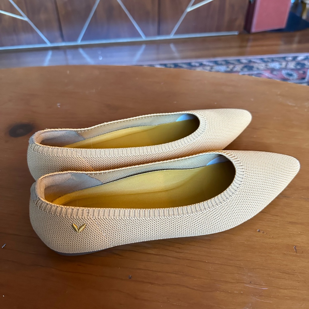 Pointed Toe Ballet Flats Aria 5 In Ginger Yellow